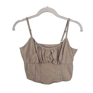 Hollister corset babydoll spaghetti strap crop top size L y2k milk maid cottage